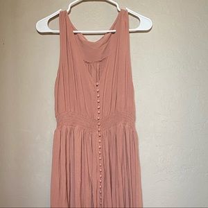 Coral floor length casual summer dress